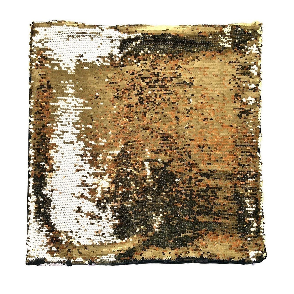 2 Gold & Black Sequin Pillow Cases  NWOTS